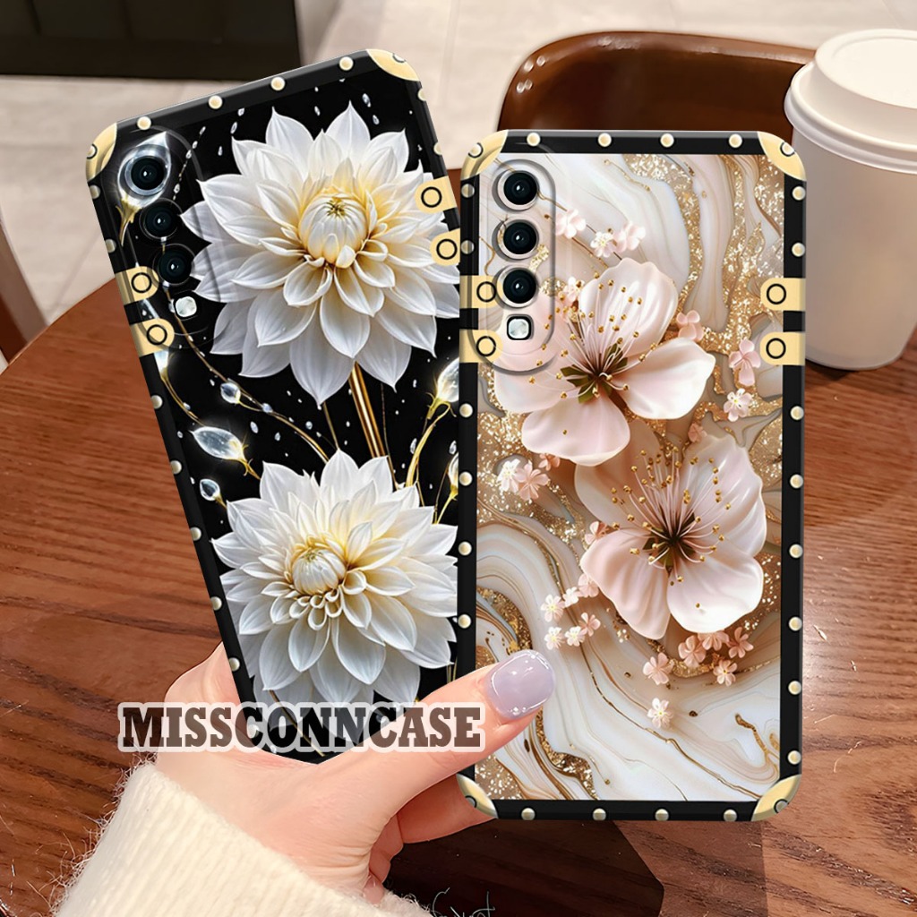 Casing Hp Samsung A70 A50 A50S A30S A7 2018 A04 A04E A05 Motif Bingkai Flower - Case Silikon Prokame