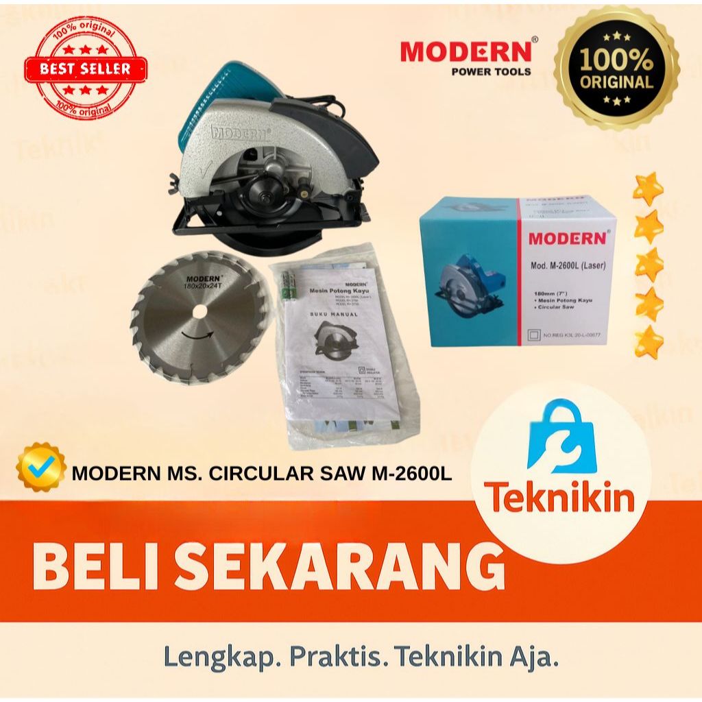 Mesin Circle Modern / Potong Kayu 7" Modern M2600L / Circular saw.