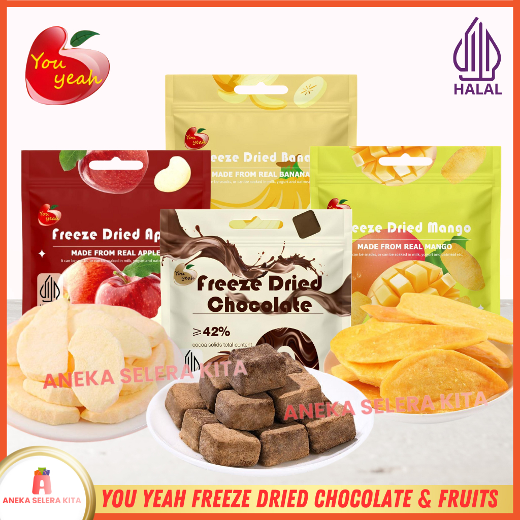 

You Yeah Freeze Dried Fruits Mango, Apple, Banana & Chocolate - Halal 15g & 25g