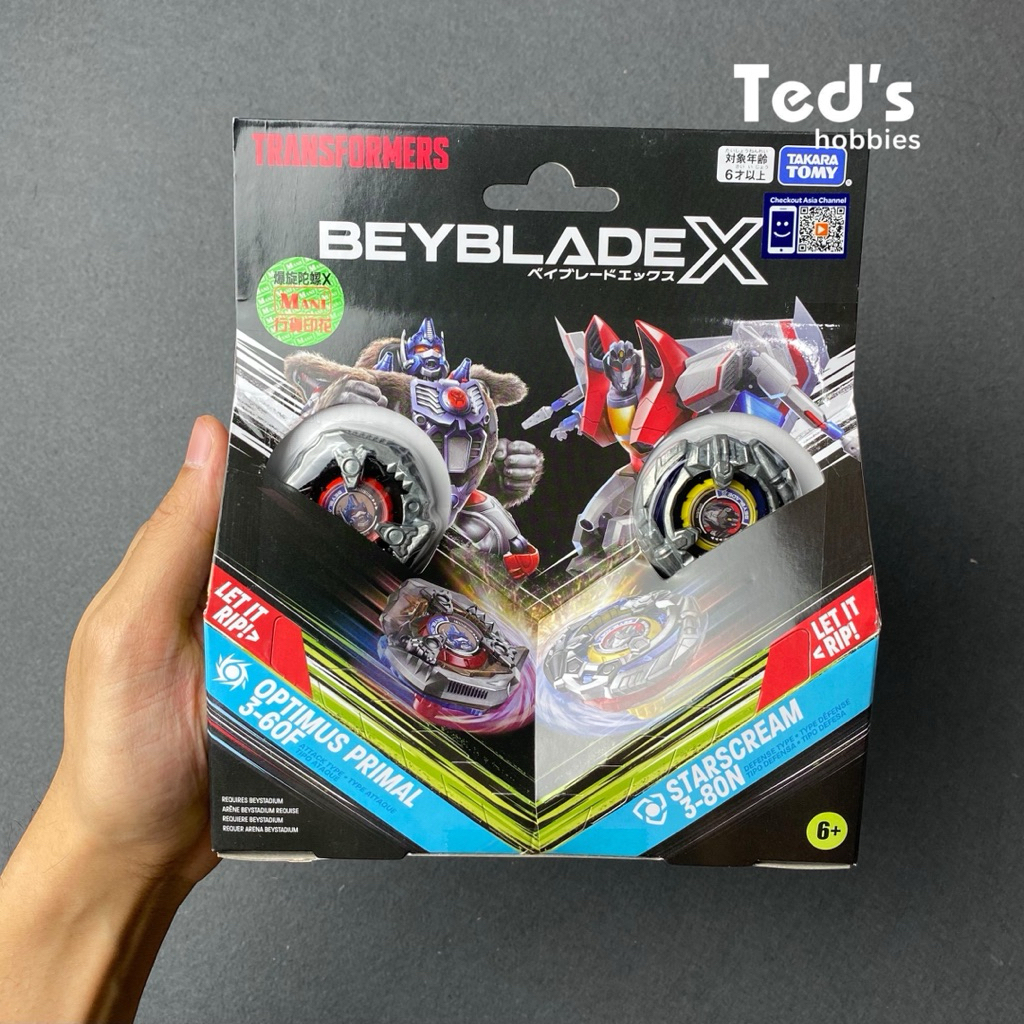Beyblade X Optimus Primal 3-60F & Starscream 3-80N Transformers Disney Collaboration New