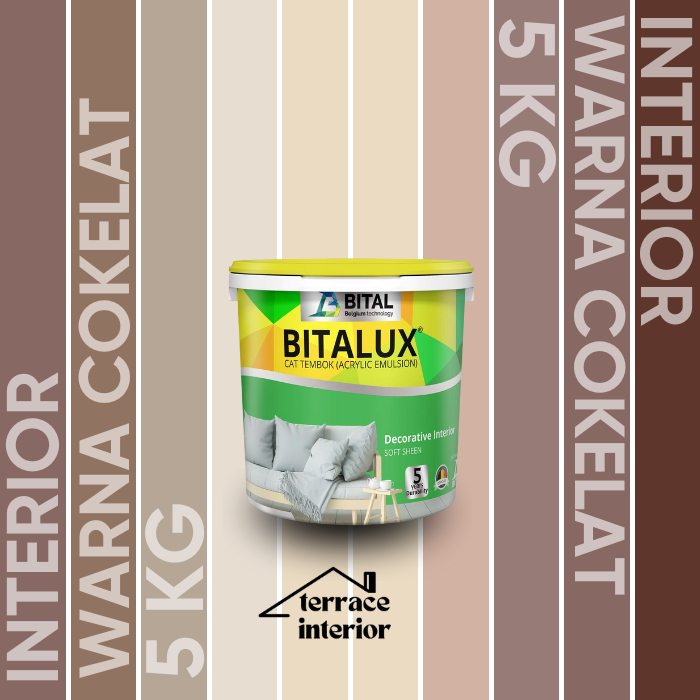 Cat Tembok Interior Bital Asia Bitalux Warna Coklat 5 KG