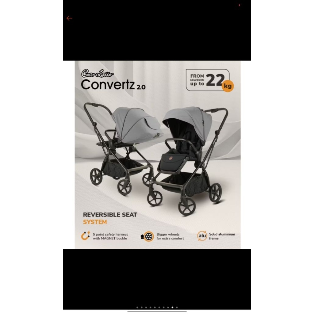 (PRELOVED) Stroller Cocolatte Convertz 2.0  wrn Grey