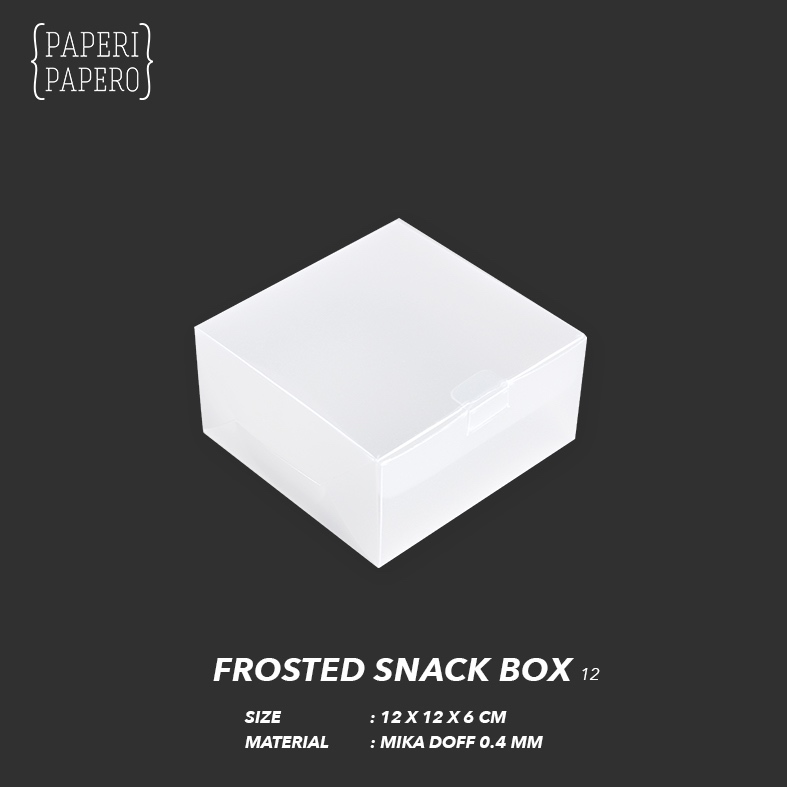 

Frosted Snack Box (12 x 12x 6 cm) - Kotak Mika Doff Buram Kemasan Camilan / Hampers / Kue Kering