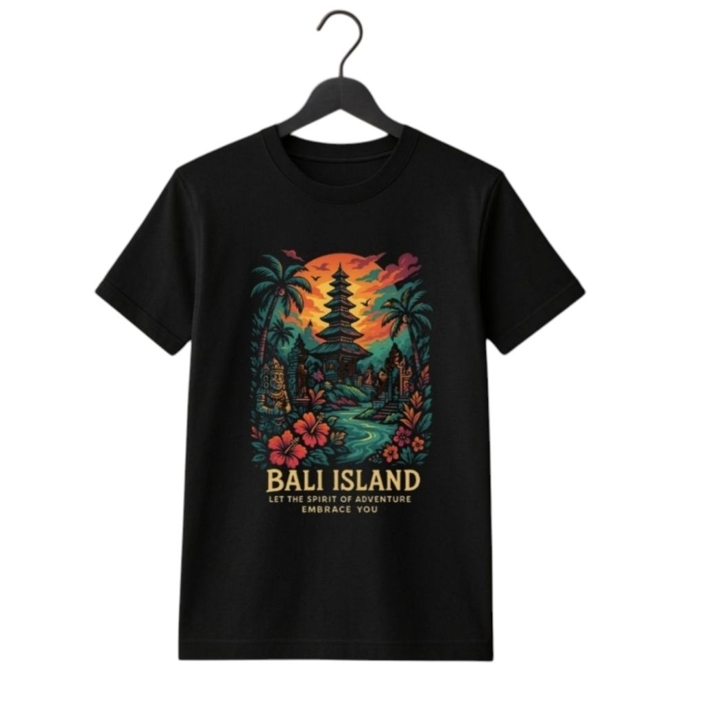 KAOS BALI ISLAND COTTON COMBED PREMIUM UKURAN S-XXL/ATASAN / KAOS DEWASA ANAK PRIA WANITA
