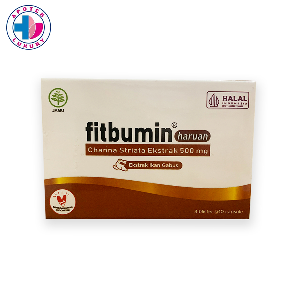 Fitbumin Haruan Box 10 Kapsul - Suplemen Penyembuh Luka Operasi Multivitamin Imun Albumin Ekstrak Ik