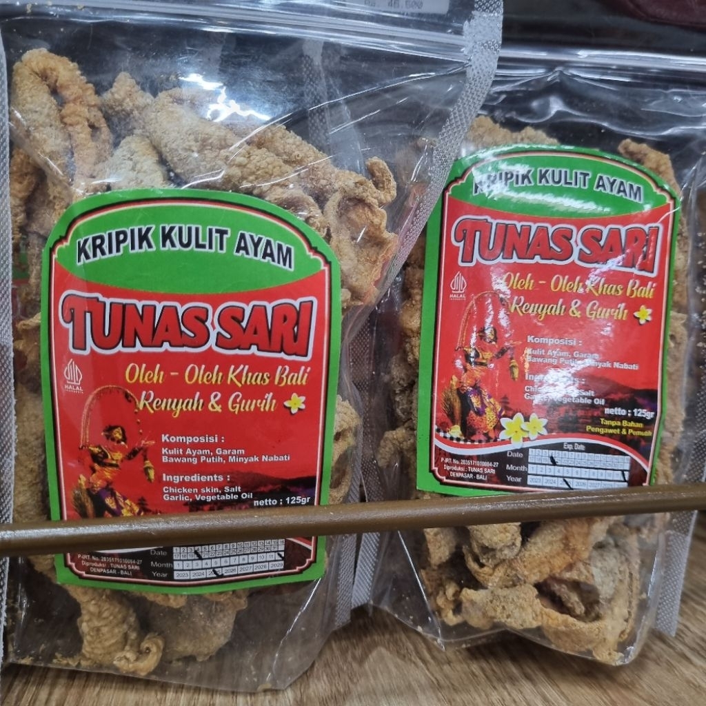 

KERIPIK KULIT AYAM TUNAS SARI. CRISPY RENYAH. OLEH OLEH BALI. KERIPIK KRISNA
