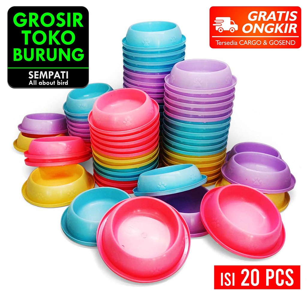 

23bagusmenshop - SEMPATI Mangkok Makan Kucing Anjing Isi 20pcs Anti Semut Antislip