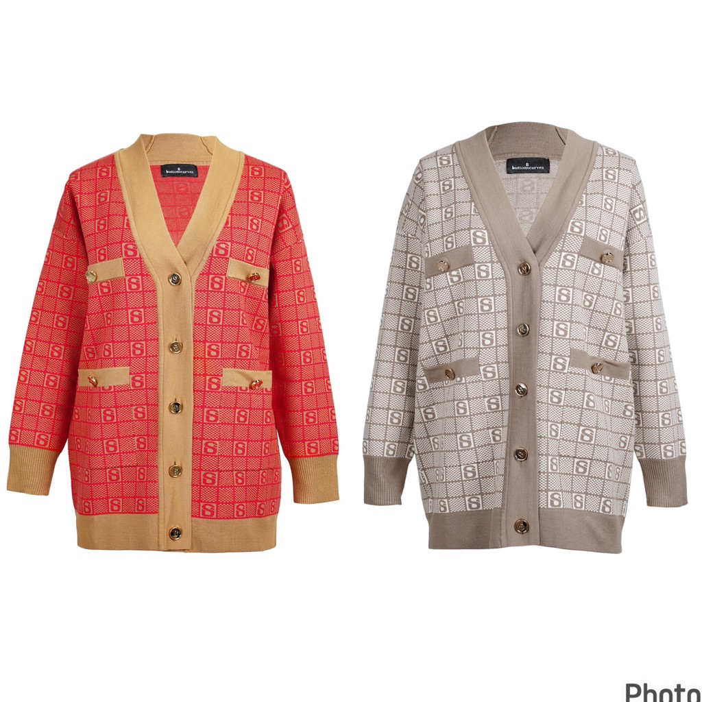 New As Is Warehouse Sale Plaid Outer Buttonscarves Cardigan Buttonscarves