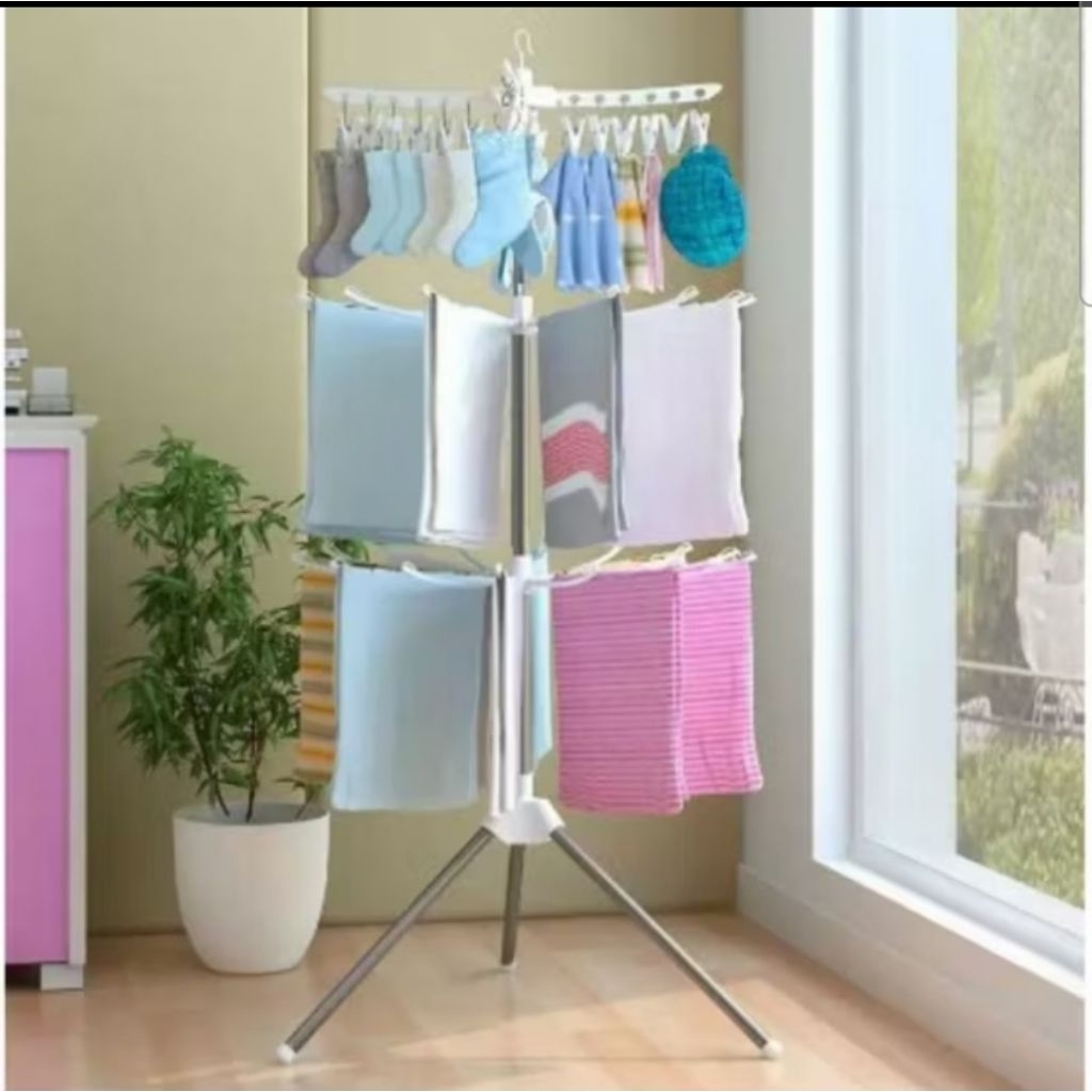 Jemuran lipat menara / Jemuran portable / Jemuran menara jumbo