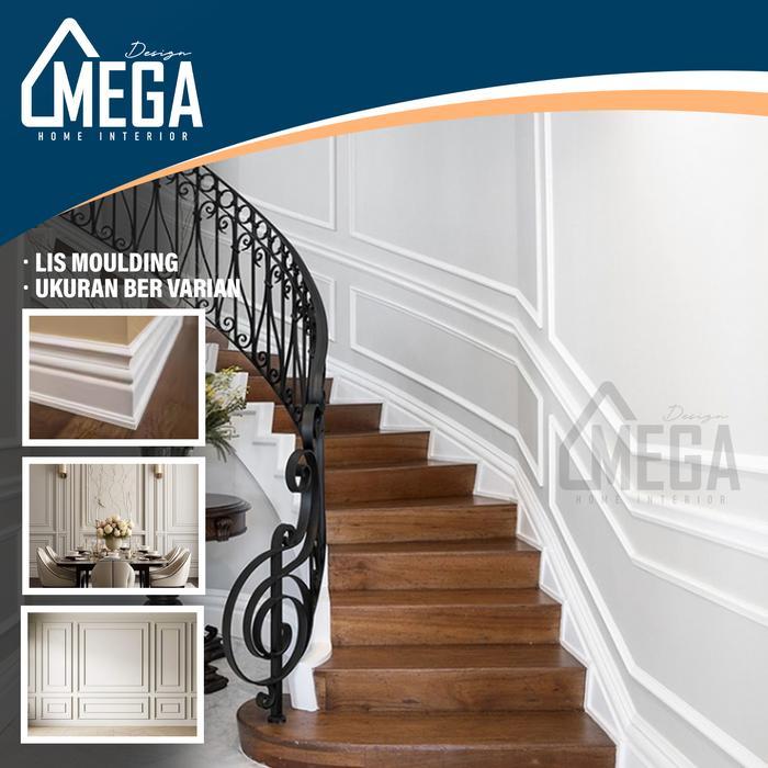 Lis Moulding Putih List Dinding Dekoratif PVC-Lis Model Samping