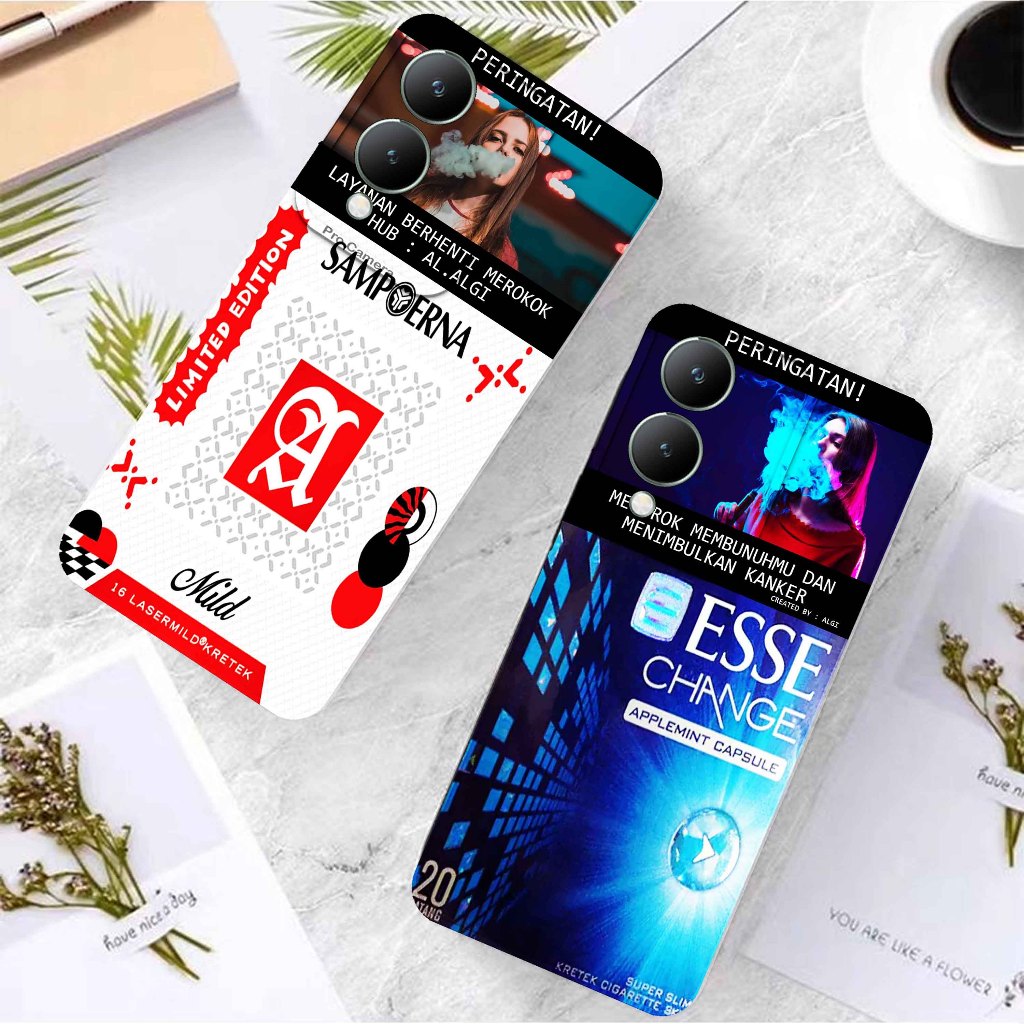 Softcase Untuk Vivo Y17S - Softcase Gambar Fashion Printing { Rokok Limited Edition Terbaru } - Peli