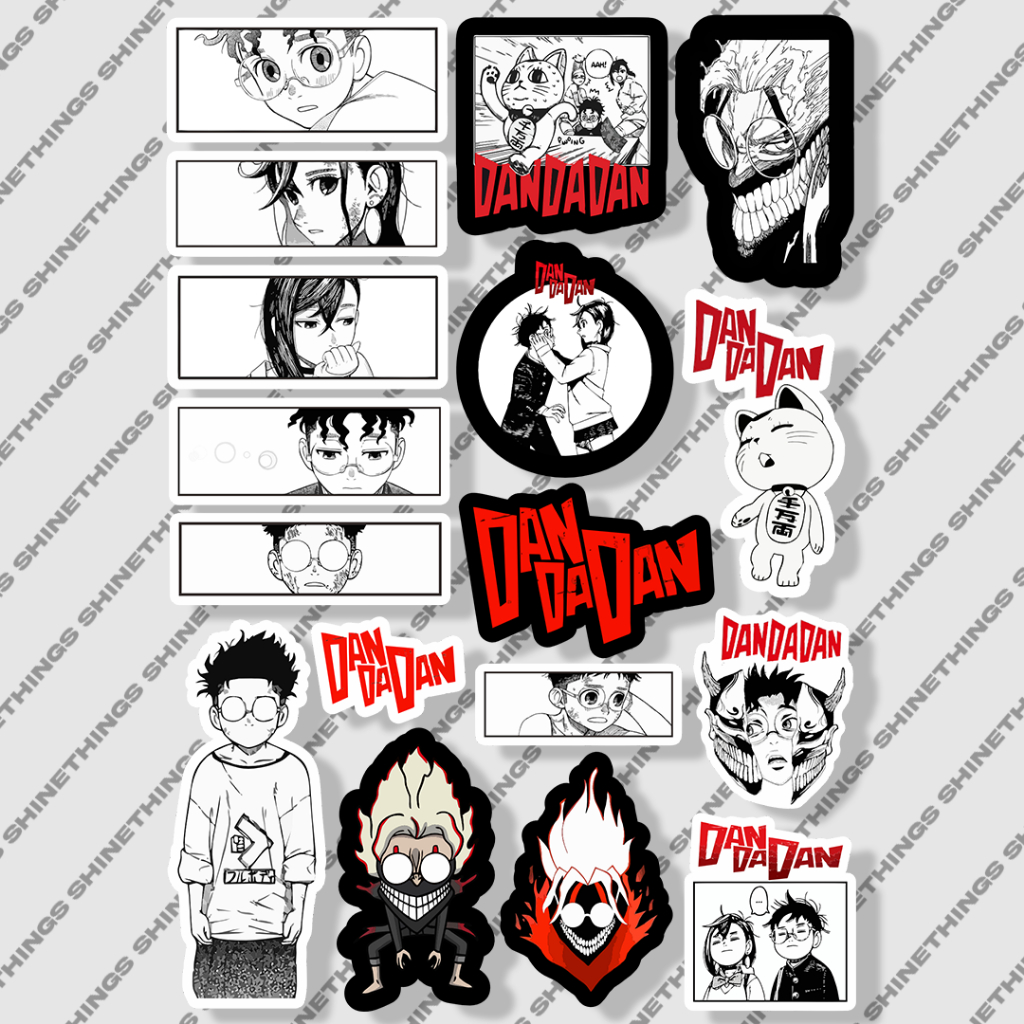 

Sticker Anime Dandadan black white || Stiker anime