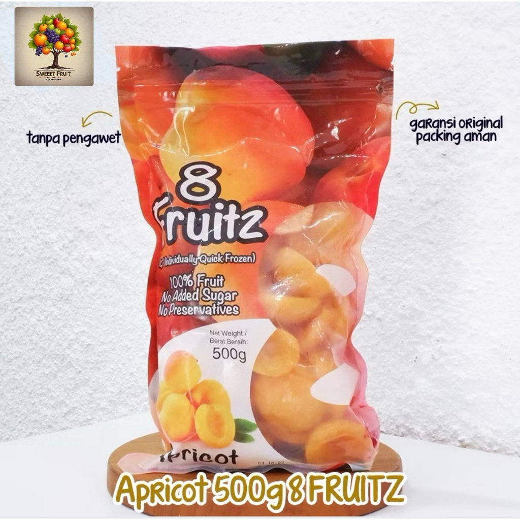 

Apricot Frozend 8 Fruitz | 100% Fruit Apricot 500gram Halves