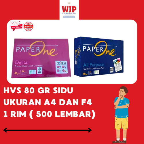 

KERTAS HVS 80 GR MERK PAPERONE A4, PAPERONE F4 (500 LEMBAR)