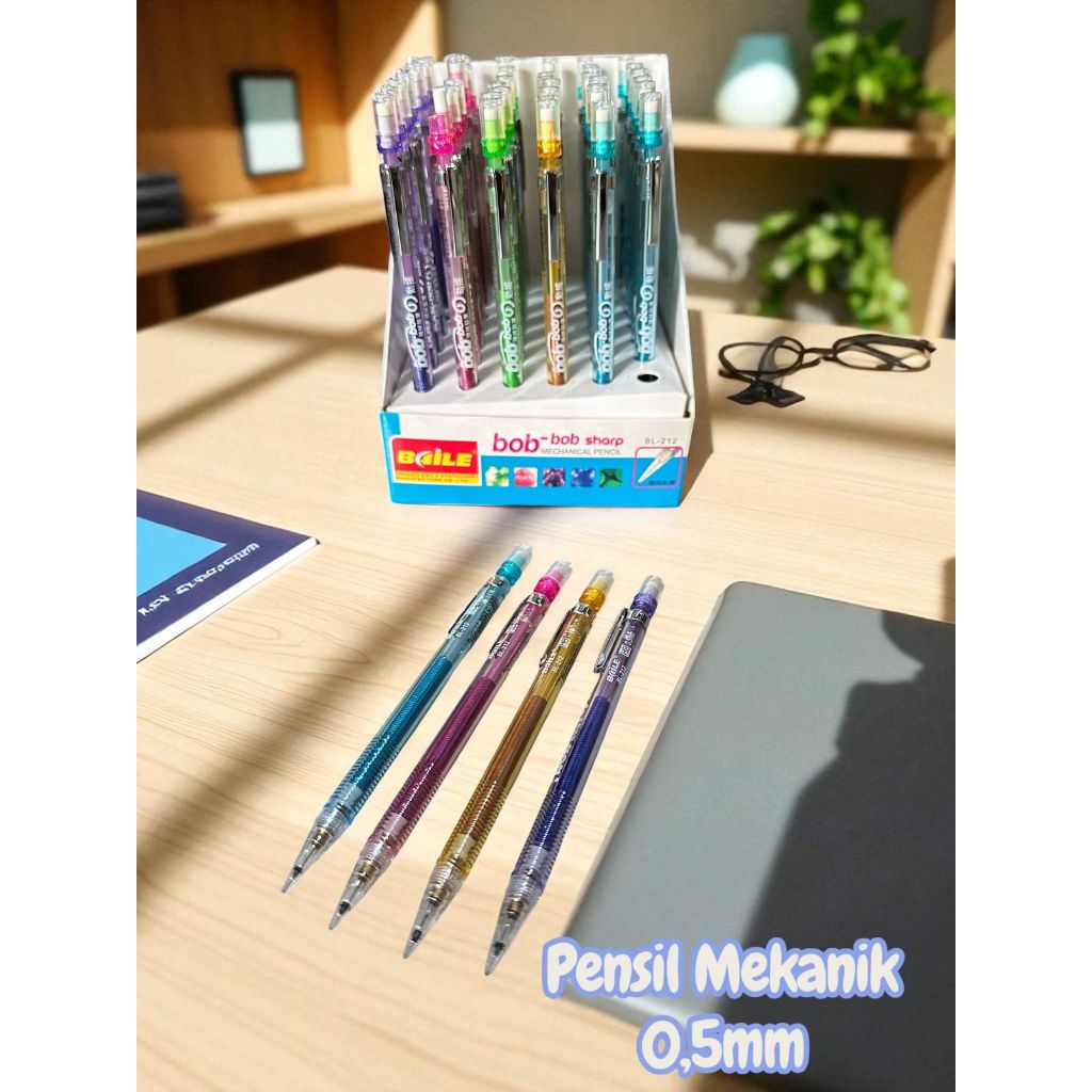 

TERMURAH Pencil Mekanik 0,5mm Nyaman Di Genggam Pencil Pensil Tanpa Rautan Pensil Sekolah Upgrade Pencil 05