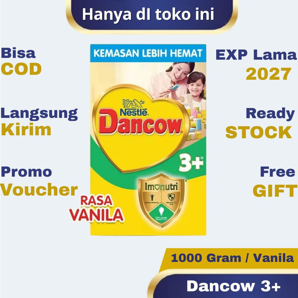 

Susu Dancow 3+ Varian Rasa Vanila Kemasan 1kg Lebih Hemat