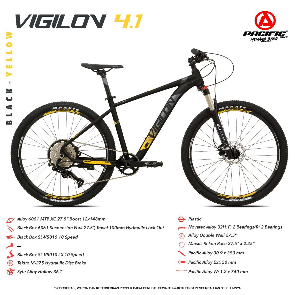 MTB PASIFIC VIGILON 4.1 UKURAN 27.5” NEW SEPEDA GUNUNG TERBARU DARI PASIFIC 27.5