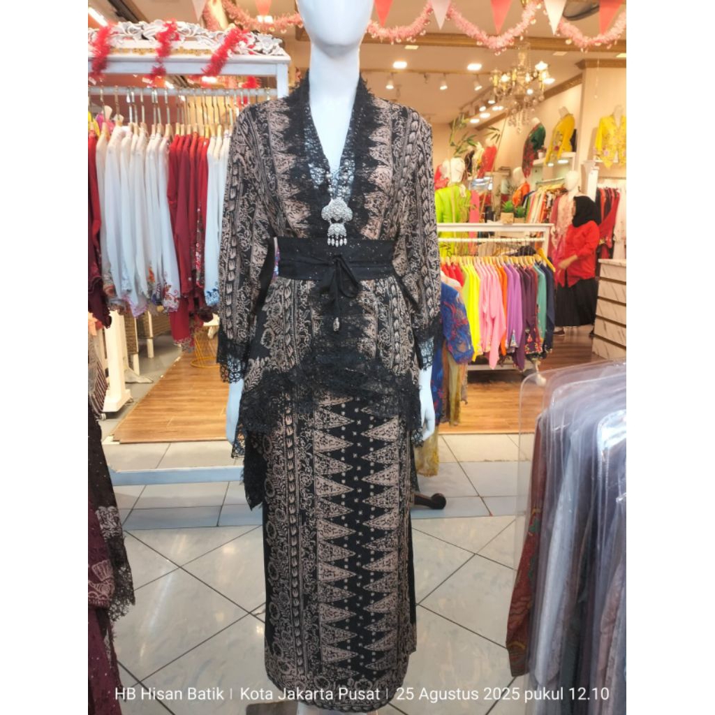 Batik Viscose Set. Outer Obi Renda + Rok Lipat / Lilit