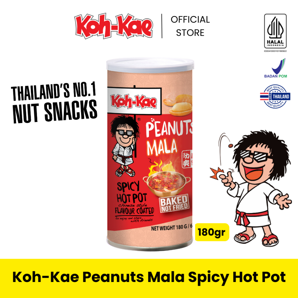 

Koh Kae Peanuts Mala 180gr - Kacang Atom Cemilan Sehat dari Thailand / No Preservative