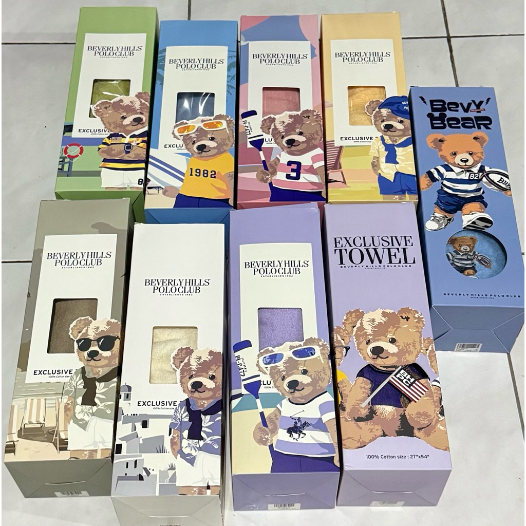 TERMURAH READY STOCK BHPC BANGKOK HANDUK BEVERLY HILLS POLO CLUB ORIGINAL BEVY BEAR EXCLUSIVE TOWEL 