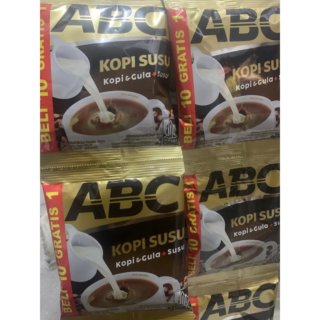 

KOPI ABC SUSU 30g ( 1renceng isi 11pcs) beli 10 gratis 1