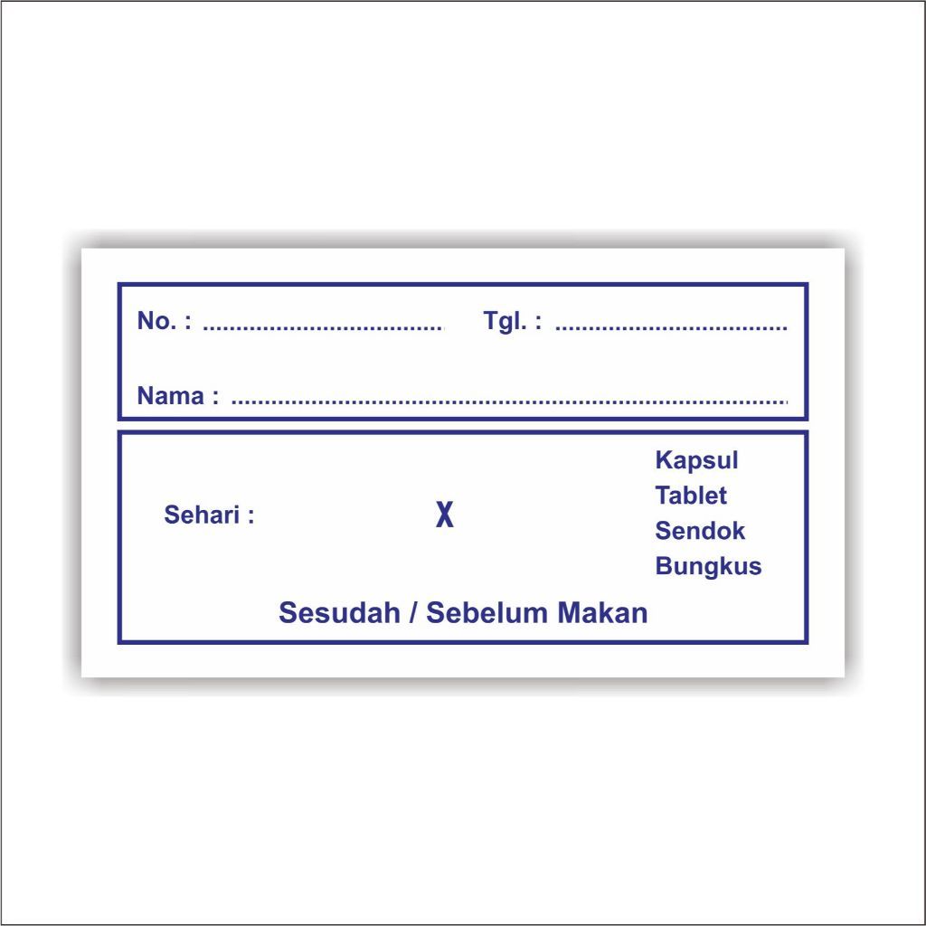 

Stiker Label obat blester / papan