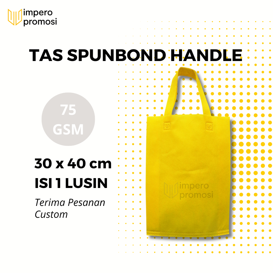 

Impero - GOODIE BAG SPUNBOND HANDLE 30x40 / Harga Lusinan / Kantong Belanja Murah (Kuning)