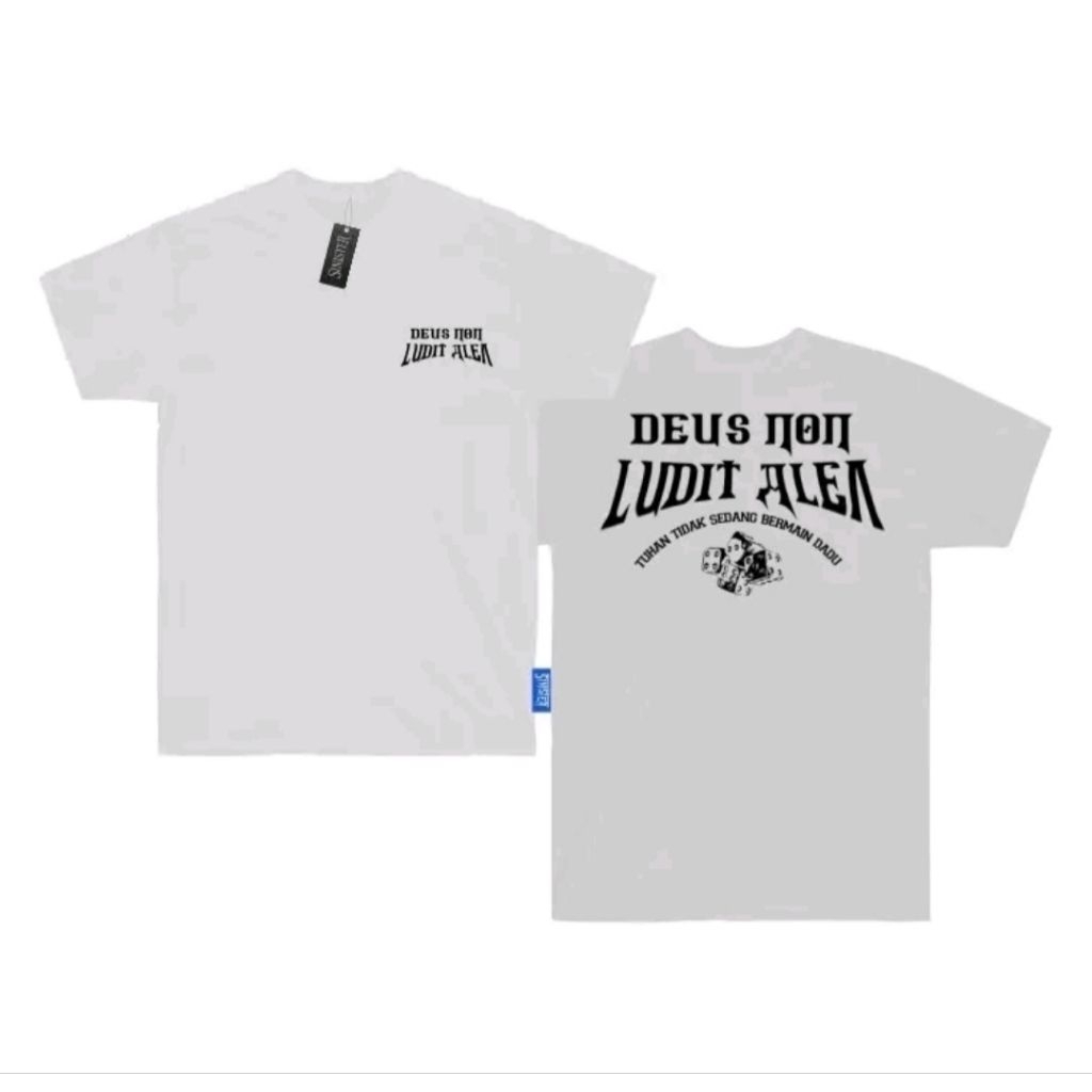 Kaos Tuhan Tidak Sedang Bermain Dadu / Kaos Kata Kata Cotton Combed 24s Pria Wanita