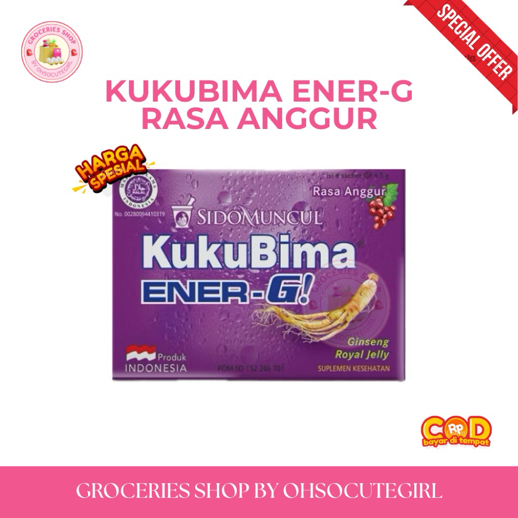 

[PROMO] KUKUBIMA ANGGUR 1 PAK ISI 6 SACHET KUKUBIMA ENER-G ENERGI UNGU RASA ANGGUR STAMINA