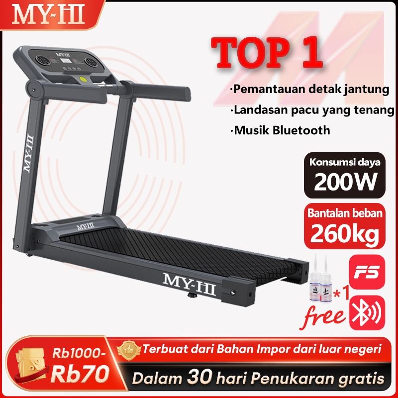 MY-HI Treadmill electric low watt  M10  BB 260kg  Treadmill Portable listrik  lipat  Walking Pad