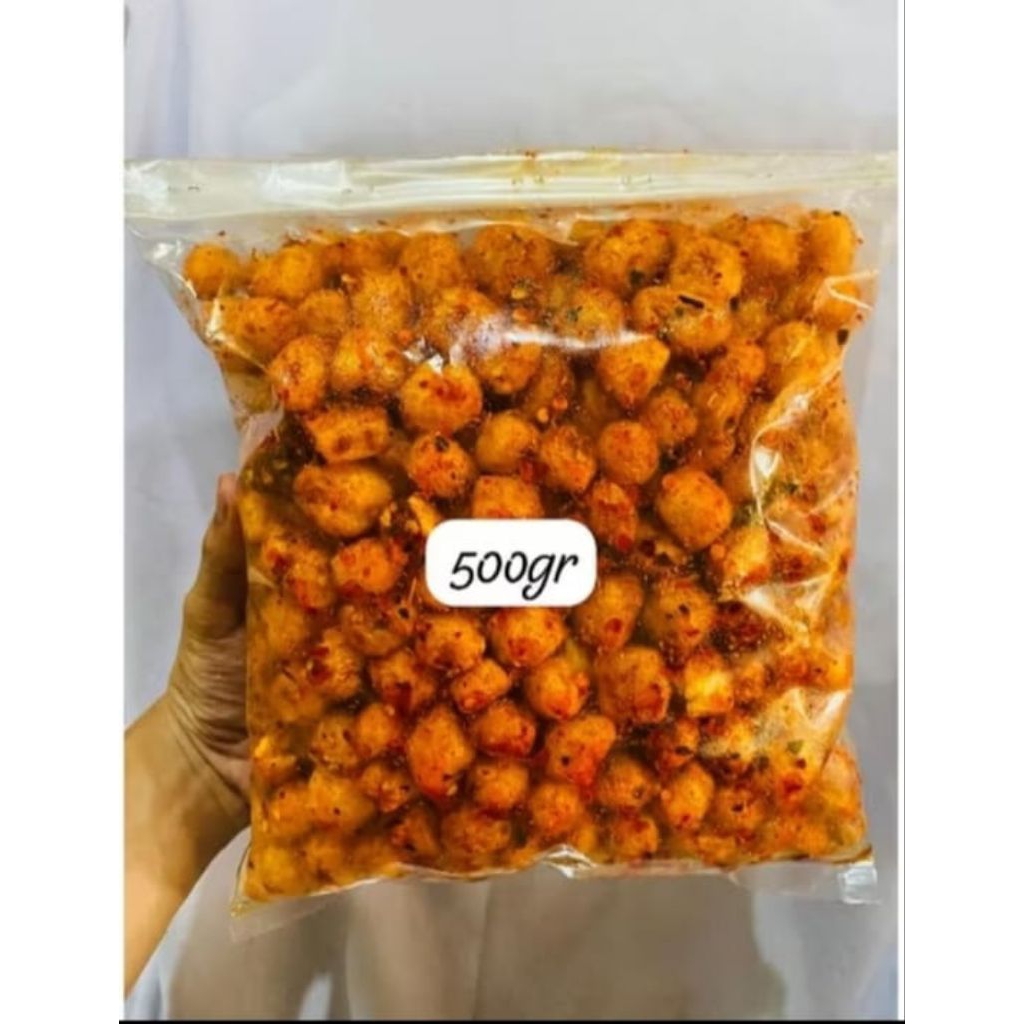 

Cimol kering Extra pedas daun jeruk kemasan 500gr bumbu cikruh