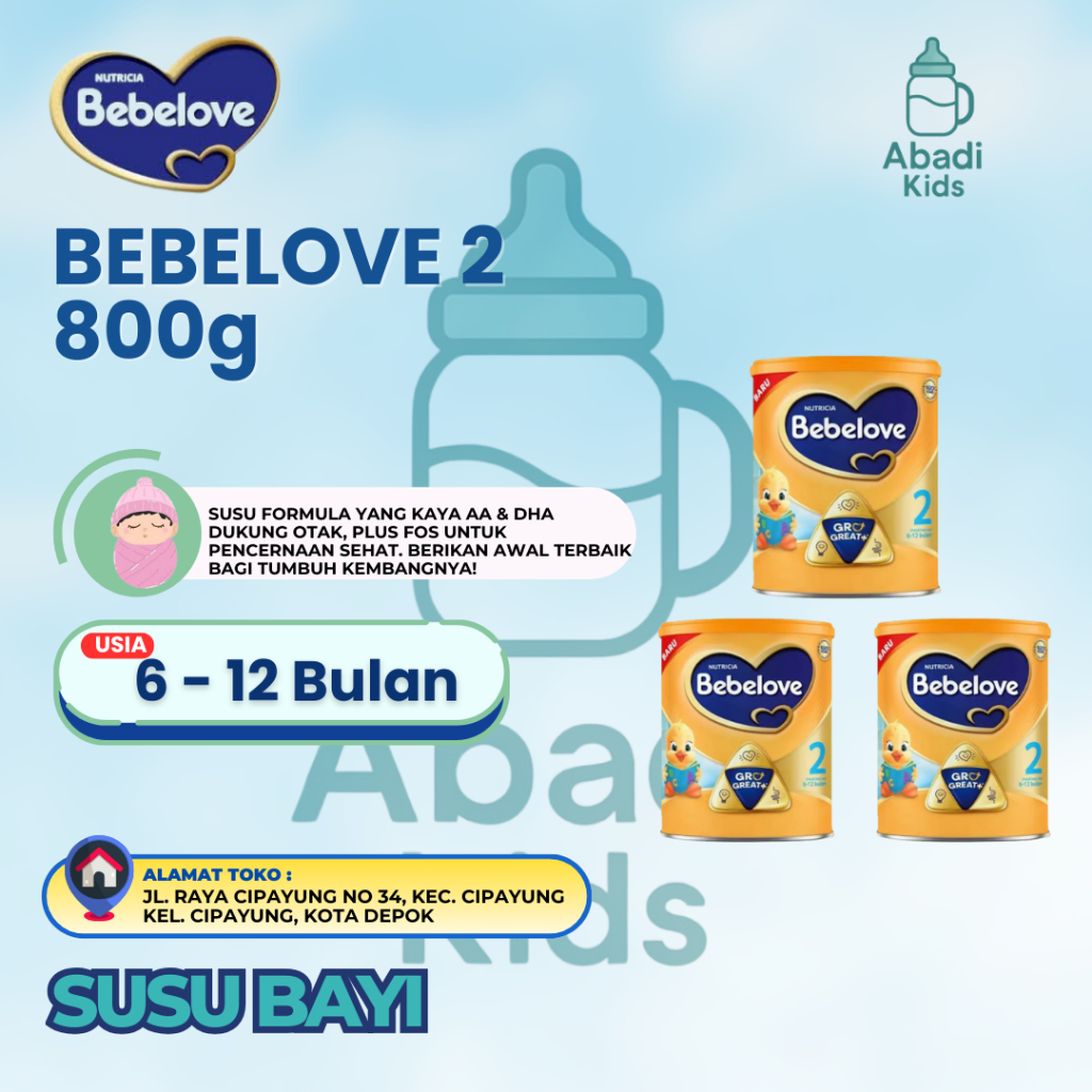 BEBELOVE 2 USIA 6 - 12 BULAN / Susu Bebelove 0 6 Bulan / Kemasan 800gr