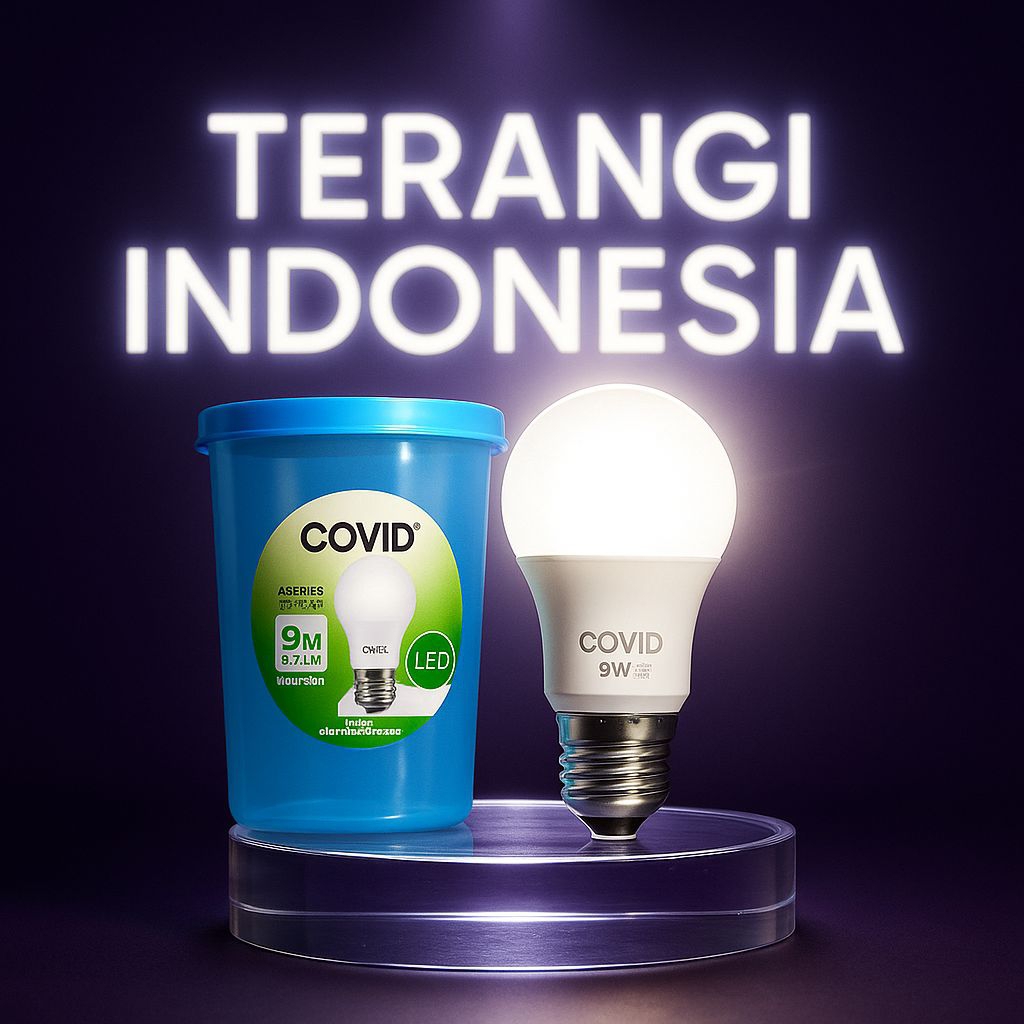 Lampu LED A Buld 9W COVID - Bonus Gelas Cantik