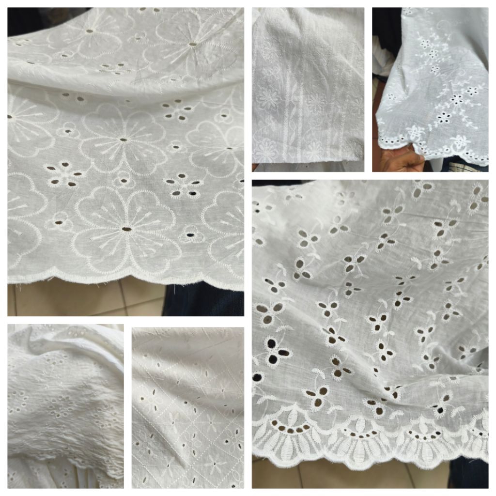 kain Bordir/bahan katun bordir/bahan kain katun bordir (harga ½ meter)