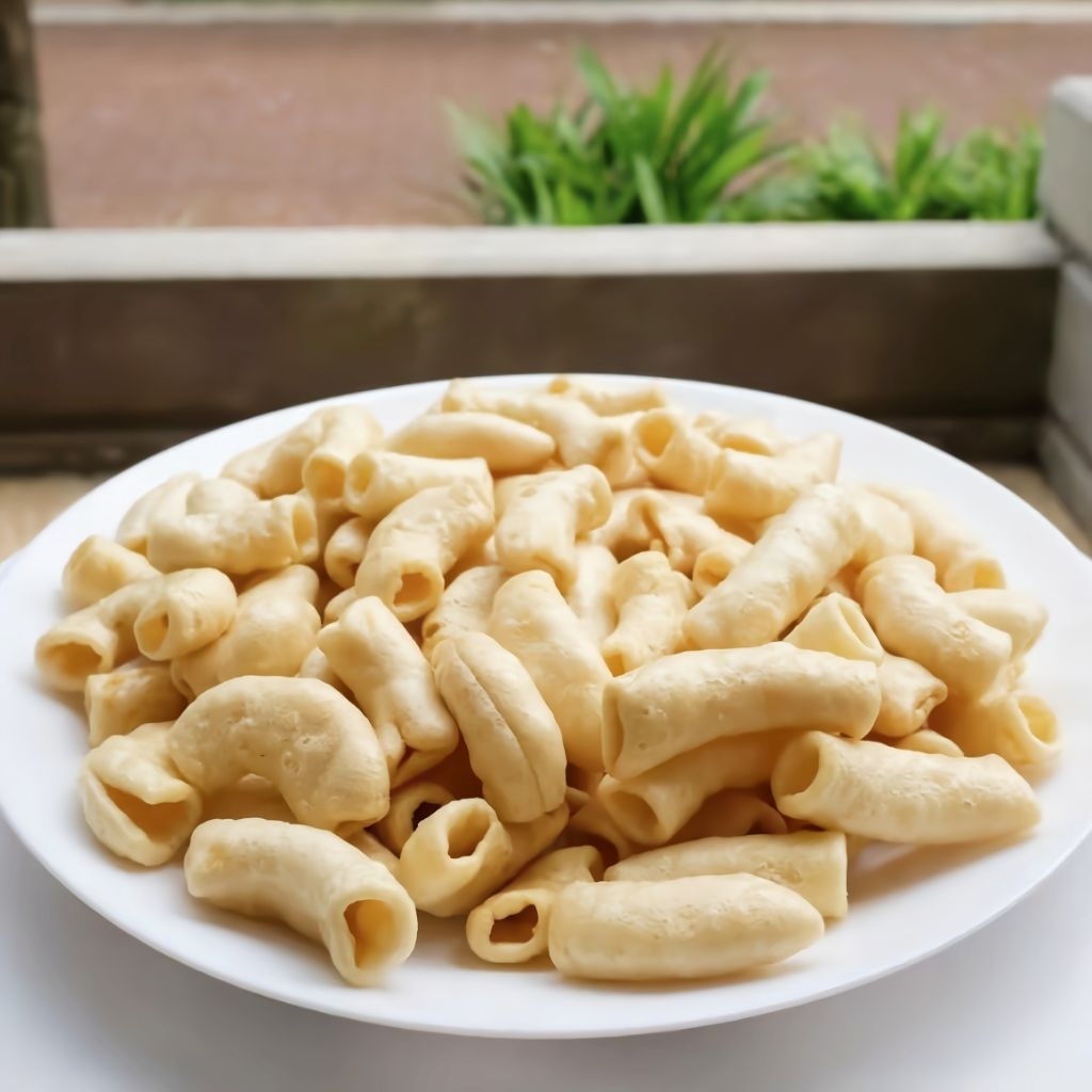 

MAKARONI MEKAR ASIN GURIH 500 GRAM - CEMILAN MAKARONI GORENG MEKAR PEDAS GURIH LEZAT