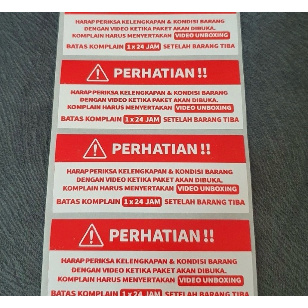 

[READY STOCK] STICKER LABEL Wajib Video Unboxing Ukuran 85x35