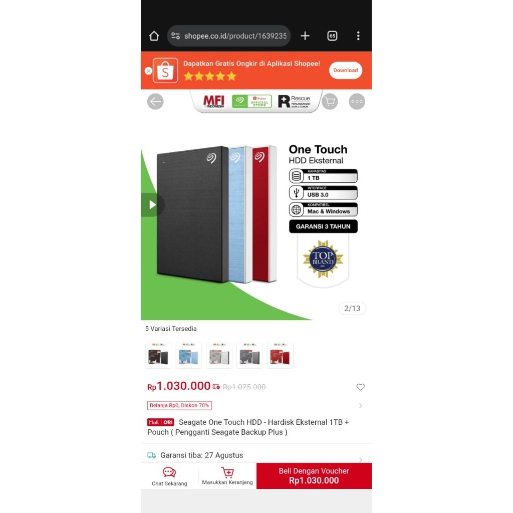 hardisk eksternal 1tb