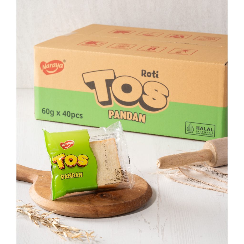 

Naraya TOS Roti Sandwich Isi Krim Pandan 60g - 1 Dus Isi 40 Pcs