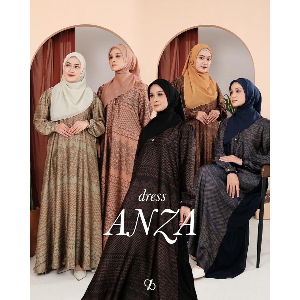 ANZA DRESS BY GREENISM - GAMIS MOTIF MEWAH - GAMIS SATIN SILK PREMIUM