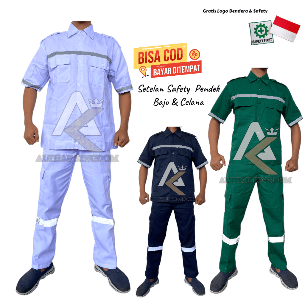 Setelan Safety Kerja - Set Baju K3 - Baju Kerja Murah Bahan Twill