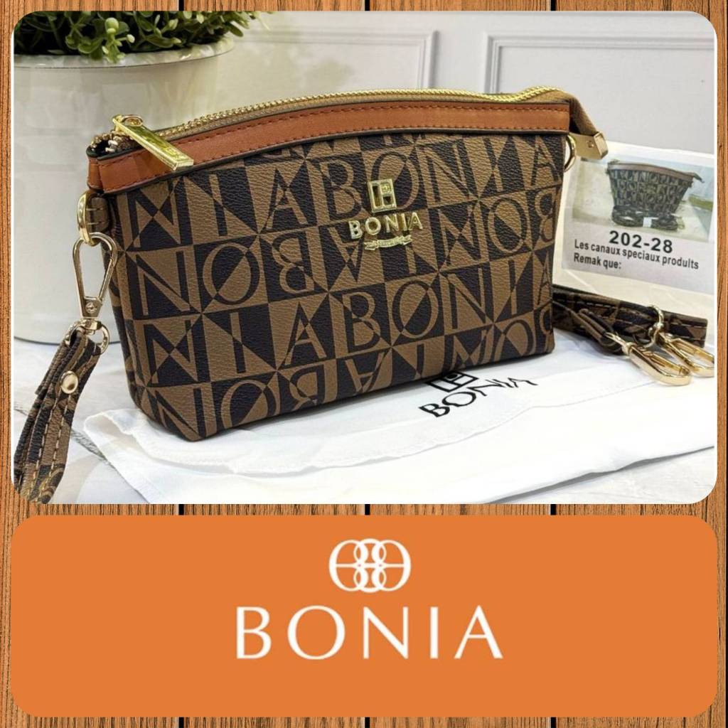 Bonia oval  pouch crossbody bag tas selempang wanita premium 202 smc