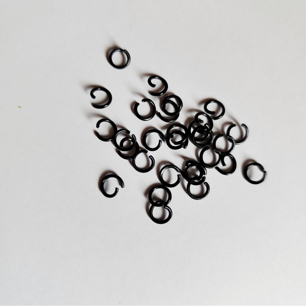 (10pcs) DIY lot cincin split jump ring penyambung konektor split bahan besi gantungan kunci