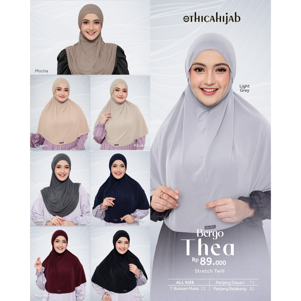 EthicaHijab | Bergo Thea Hijab Instant Bergo Wanita Stretch