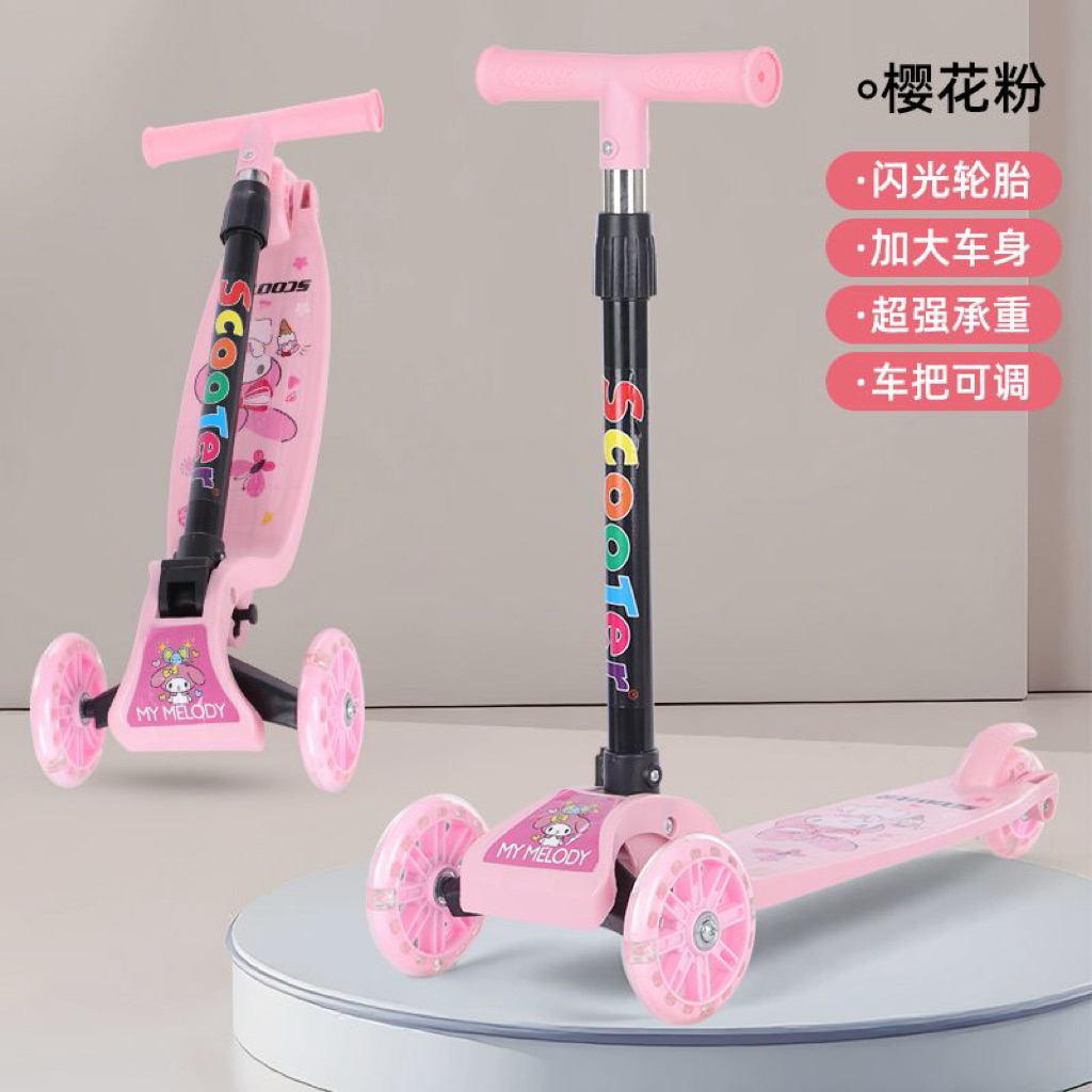 Mainan Scooter 3 Roda LED Anak Usia 2-8 Tahun