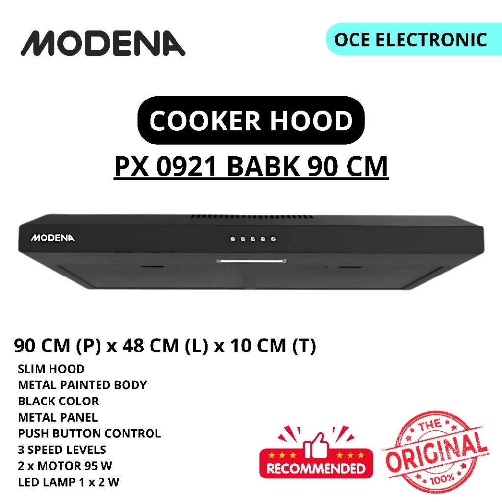 COOKER HOOD MODENA PX 0921 BABK 90 CM PENGHISAP ASAP DAPUR