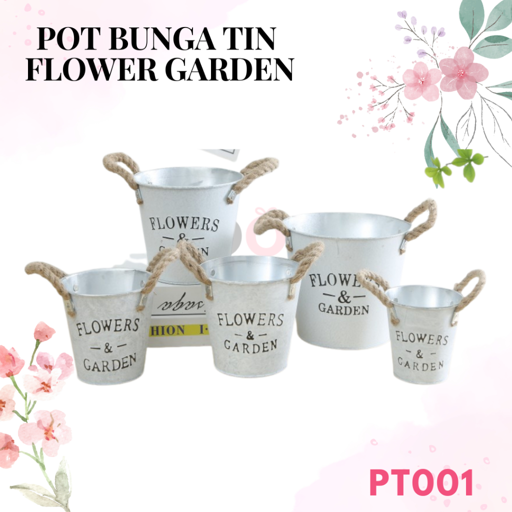 Vas Bunga Pot Bunga Tin Kaleng FLOWER GARDEN POT BESI