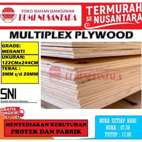 Triplex 3mm 4mm 6mm sampai 18mm Multiplex Plywood - 3mm