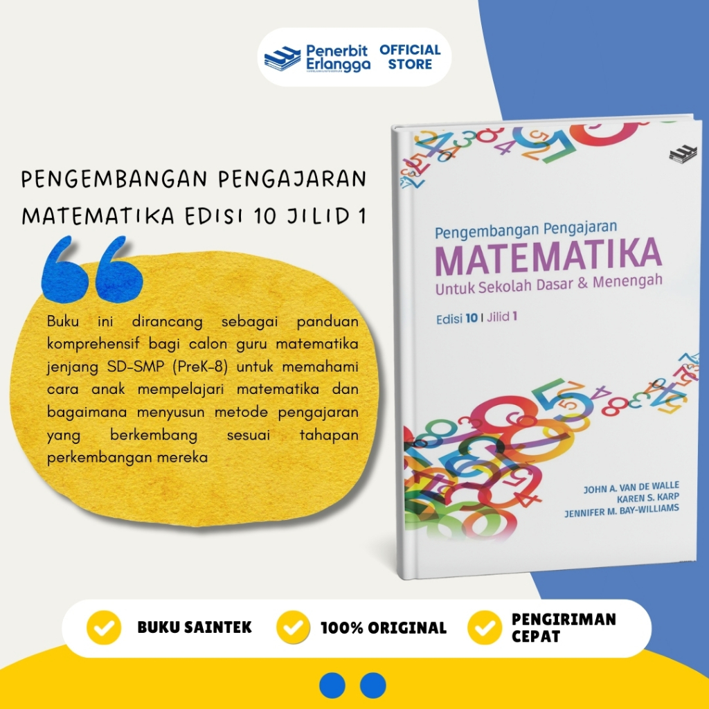 [Erlangga Official] Pengembangan Pengajaran Matematika Edisi 10 Jilid 1 - John Van De Walle