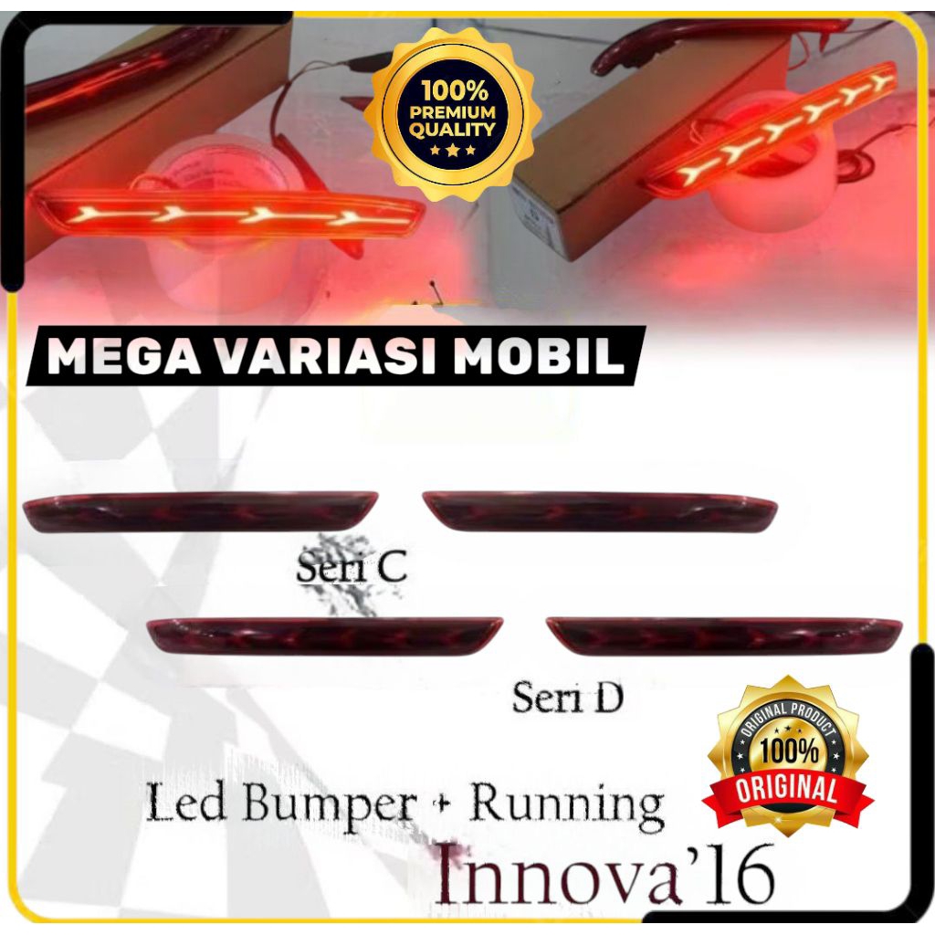 Lampu Reflektor Mata Kucing Bumper Belakang Innova Reborn Smoke