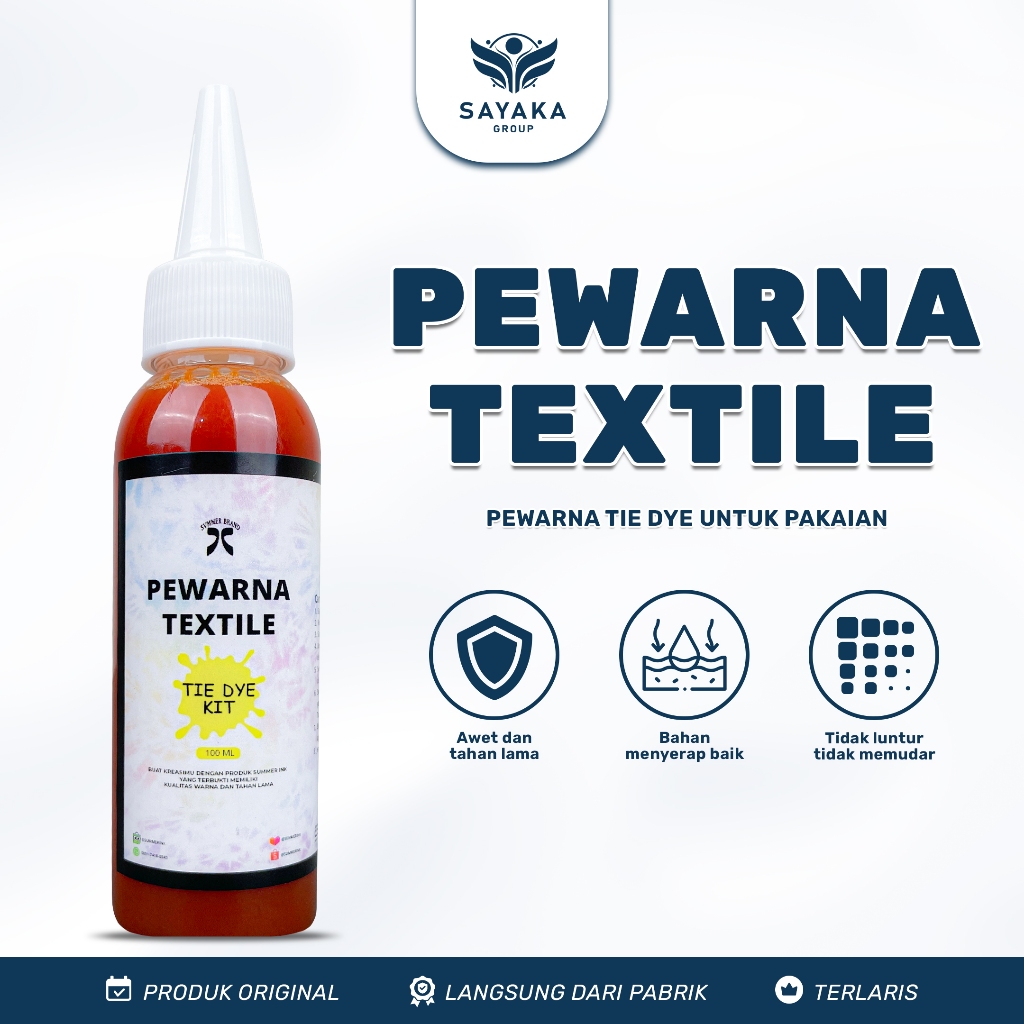 

Sayaka - Pewarna TIE DYE KIT 250ml Warna Kain Baju Kaos Tekstil Pakaian